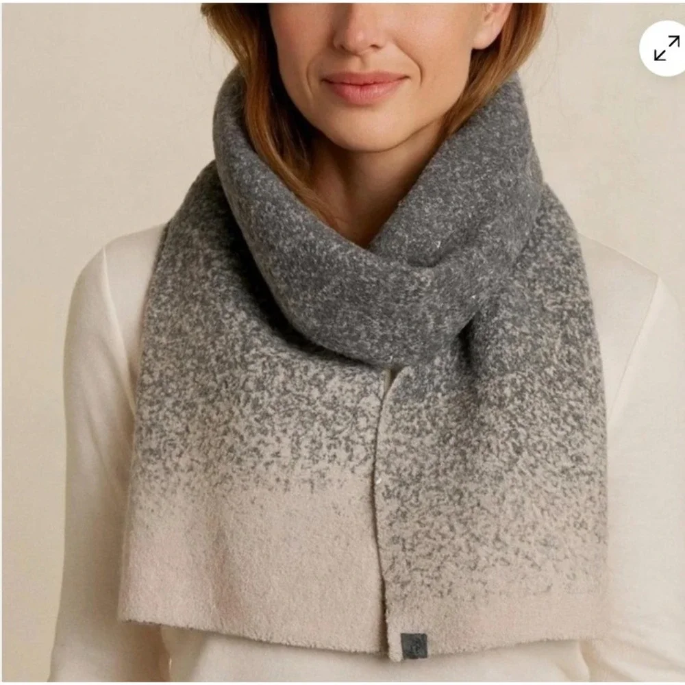 Barefoot Dreams CozyChic Lite Confetti Scarf Beanie Set‎ Smokey Green Fog Gray